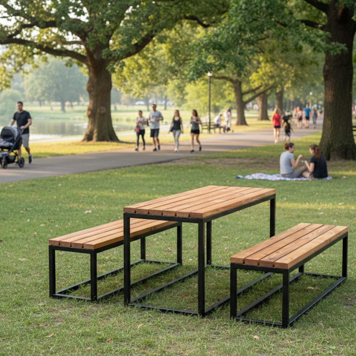 GENERICO - Mesa Y Bancas Nómada - 140 Cm