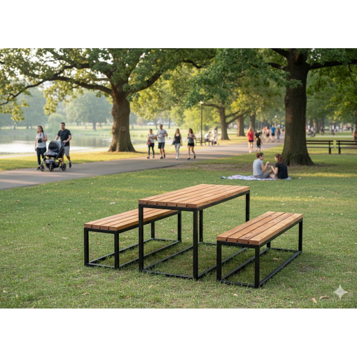 GENERICO - Mesa Y Bancas Nómada - 140 Cm