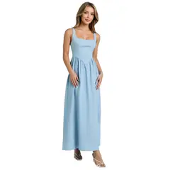 BLWOENS - Vestido de Gala Mujer - Azul