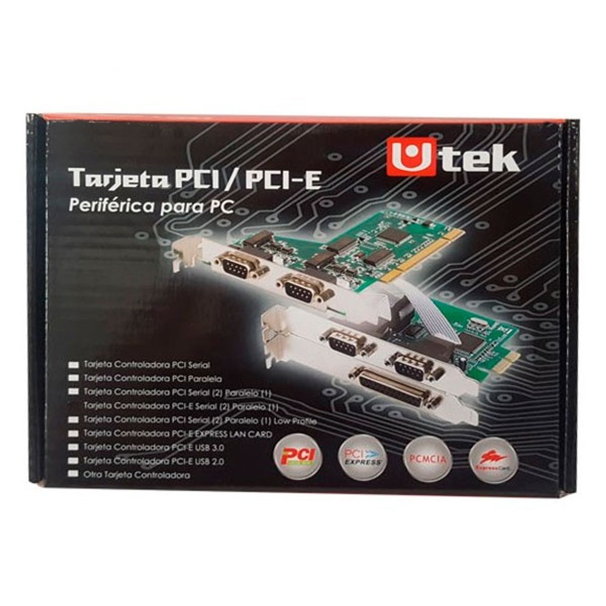 UTEK - Tarjeta Pci Express 2 Serial 1 Paralelo Adaptador Interfaz