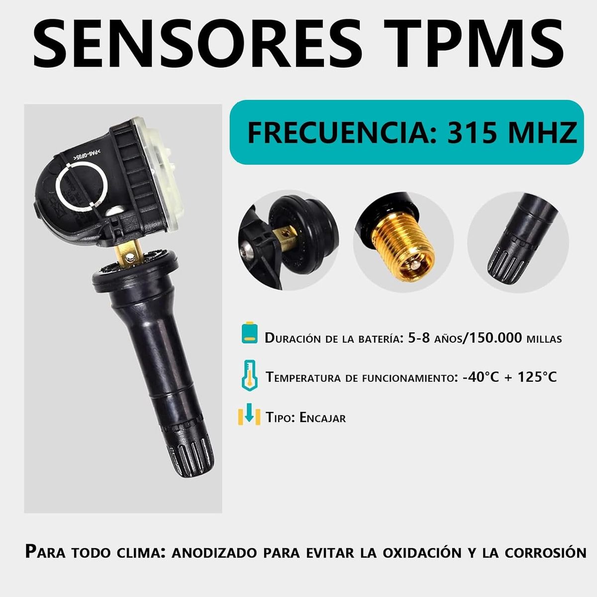 KUANGYE - Sensor Presión De Neumático Para Ford F150 2015-2021