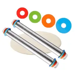 GENERICO - 2 Rodillo Acero Ajustable 4 Niveles Grosor P/respostería Masa