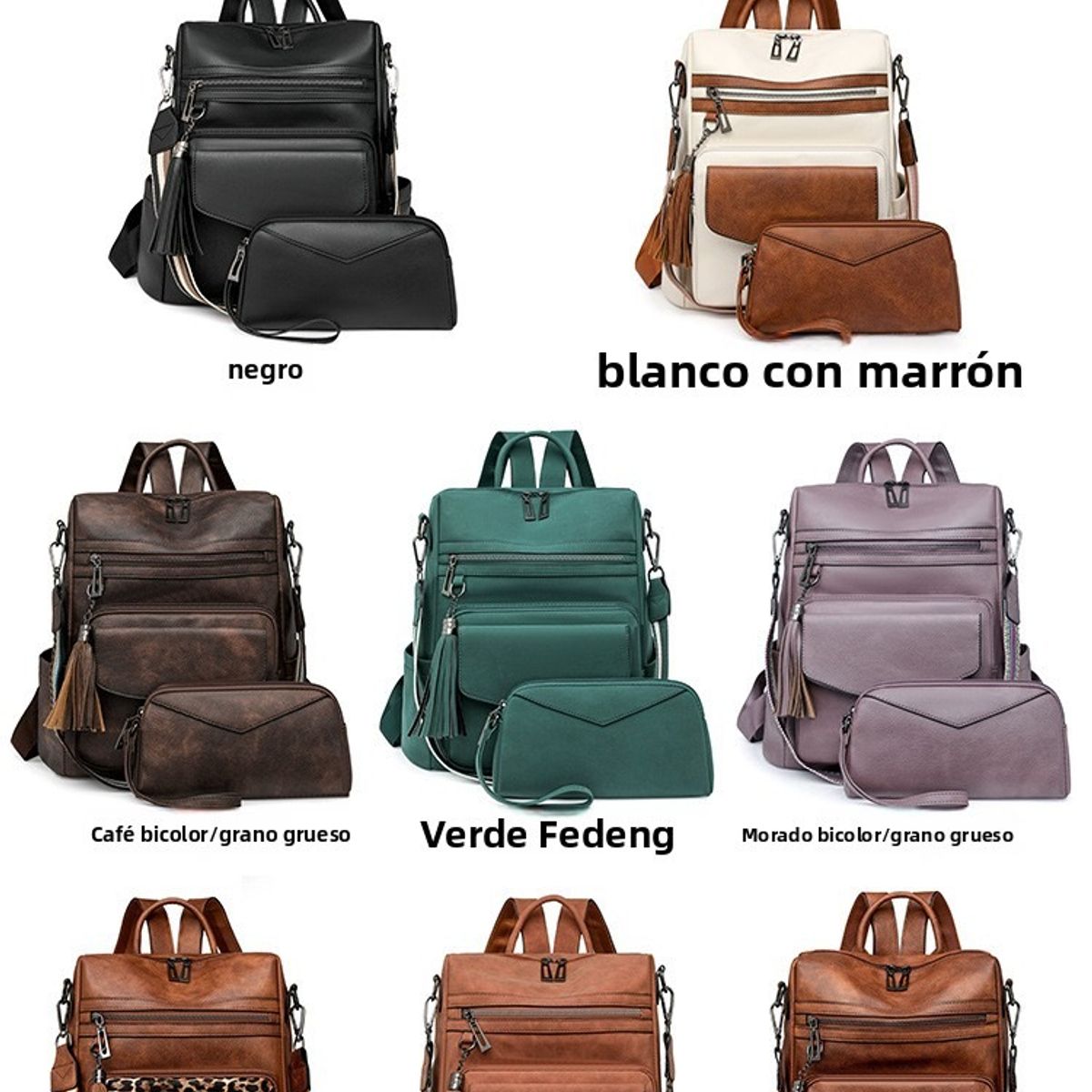 TIOZONEY - Mochila Cartera Urban Chic PU PU Mujer a la Moda Multiuso