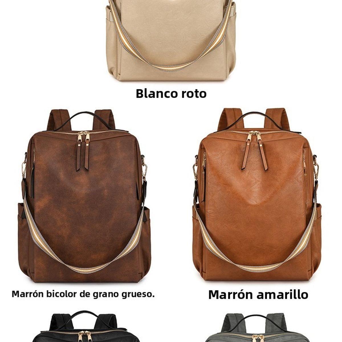 TIOZONEY - Mochila Cartera Urban Chic PU PU Mujer a la Moda Multiuso
