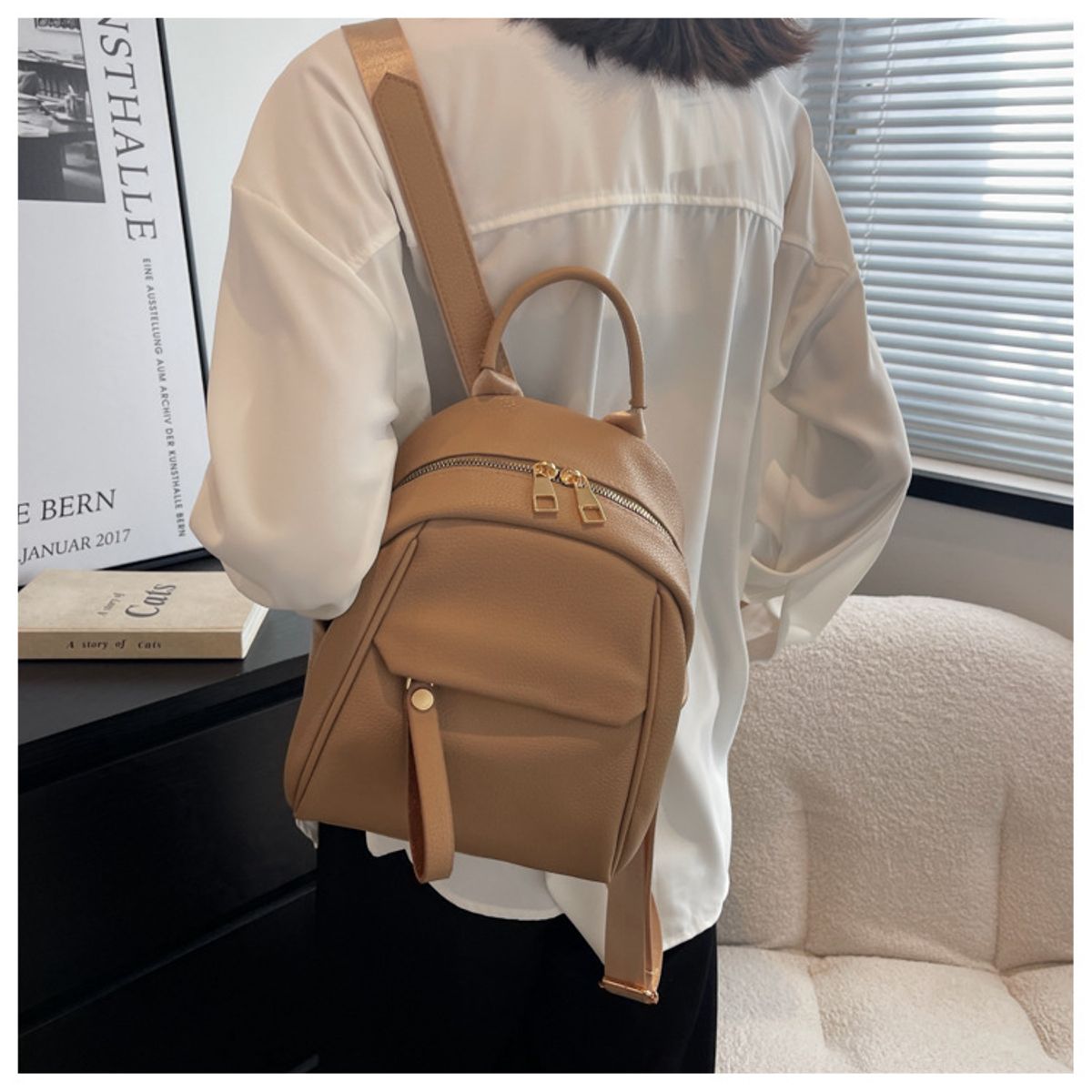 TIOZONEY - Mochila Cartera Urban Chic PU PU Mujer a la Moda Multiuso