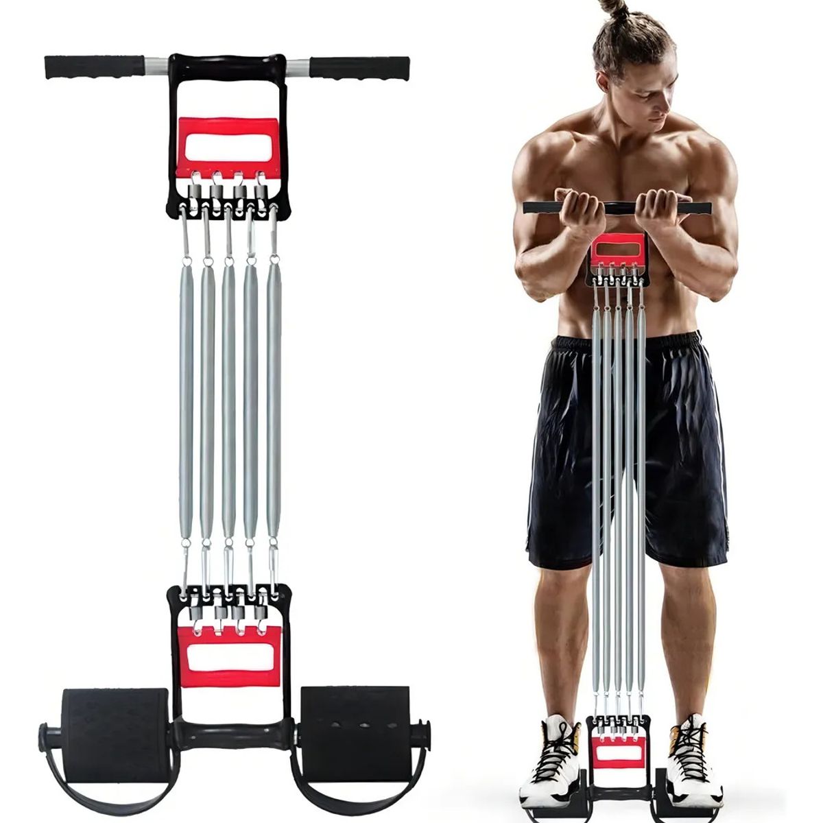KUANGYE - Extensor Pecho Brazos 5 Resortes Calidad Fitness Gym