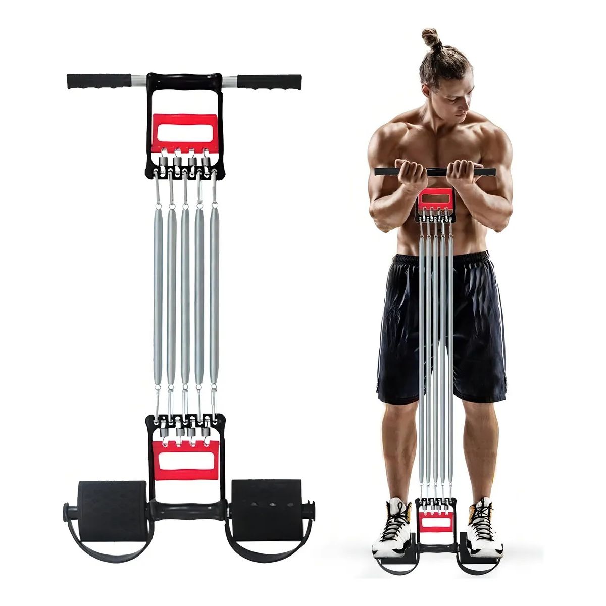 KUANGYE - Extensor Pecho Brazos 5 Resortes Calidad Fitness Gym