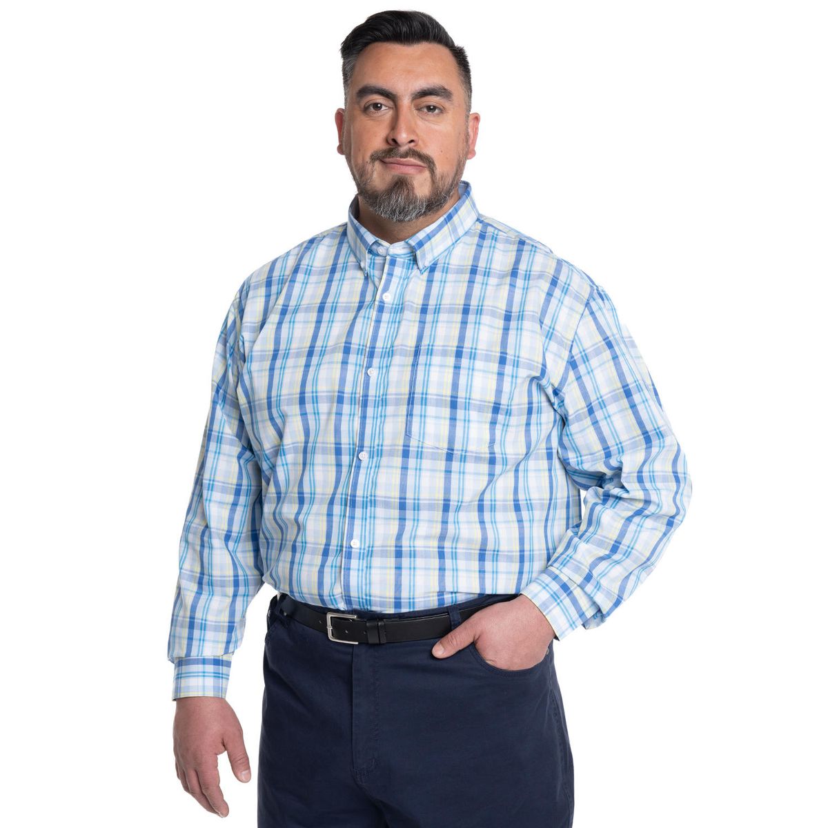 KOTTING - CAMISA HOMBRE CUADROS CUELLO INGLÉS FANTASÍA