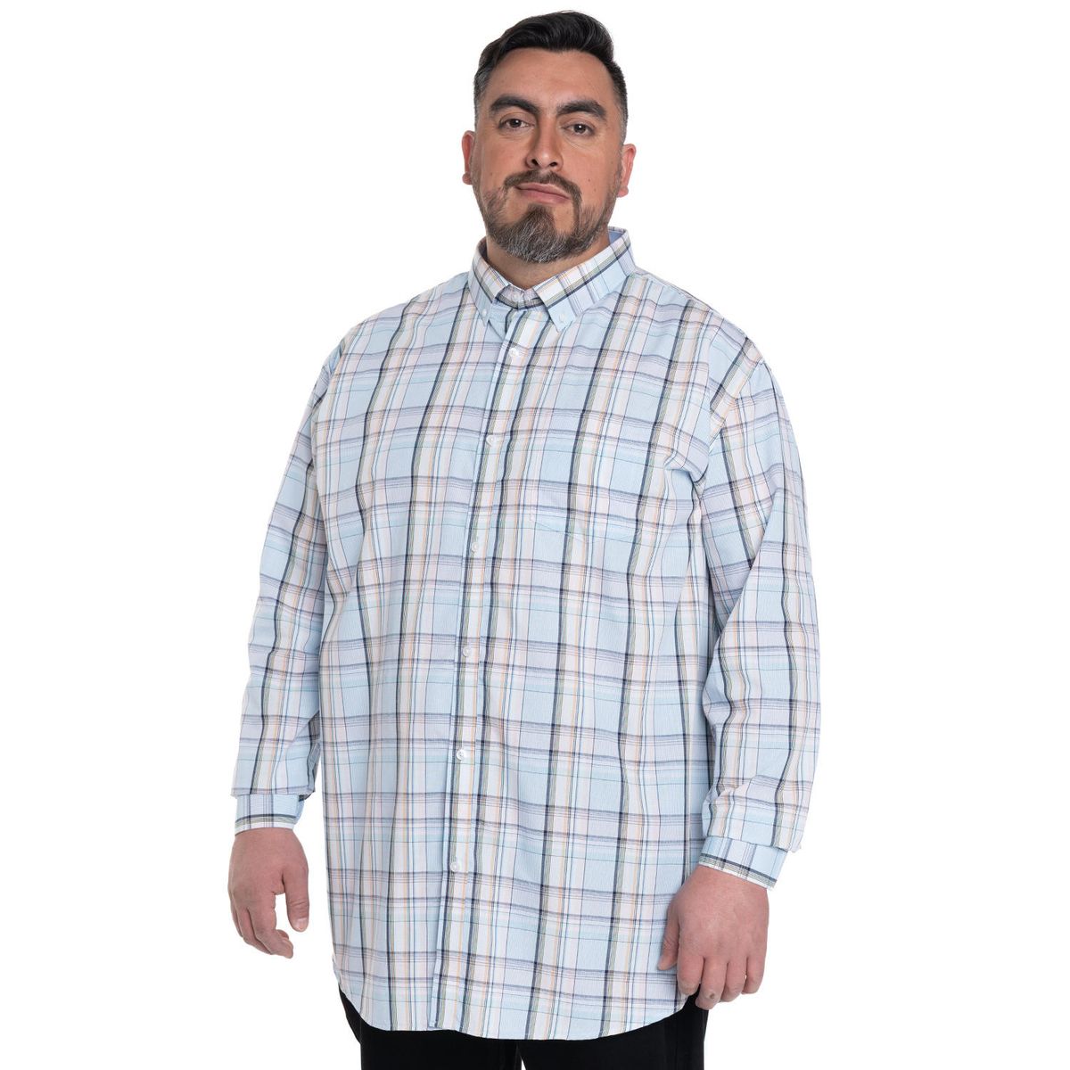 KOTTING - CAMISA HOMBRE CUADROS CUELLO INGLÉS FANTASÍA