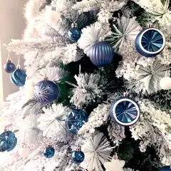 GENERICO - Juego 42 Adornos Colgantes Árbol De Navidad Diseños Variados Azul
