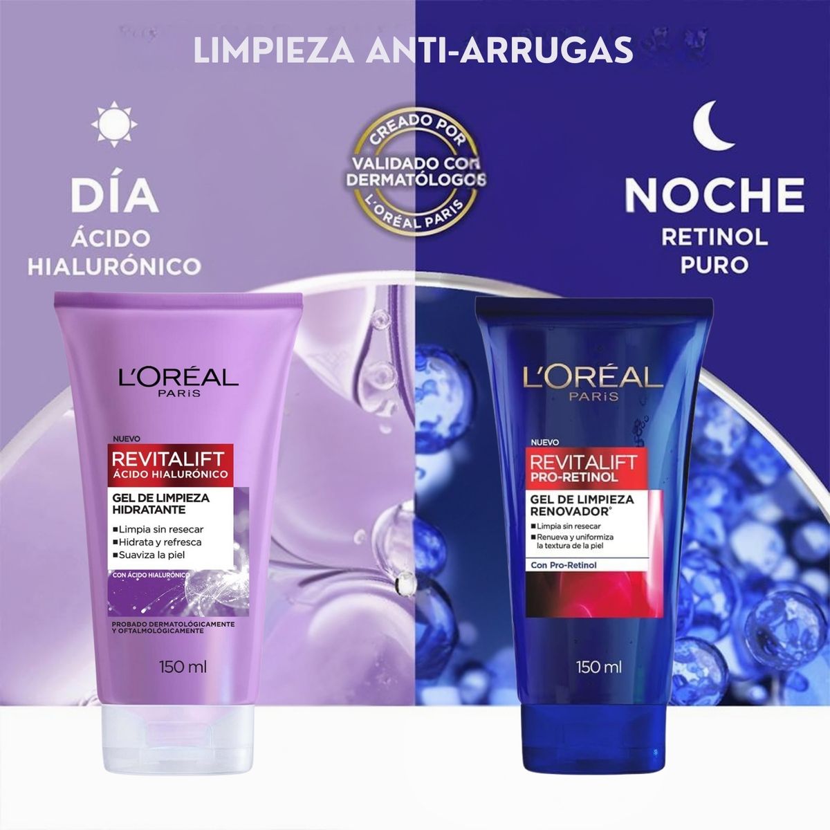 LOREAL PARIS - Gel De Limpieza Facial Antiedad Pro Retinol Refill