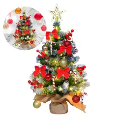 GENERICO - Mini Árbol Navidad Mesa 45 Cm + Adorno Decoración Lazos