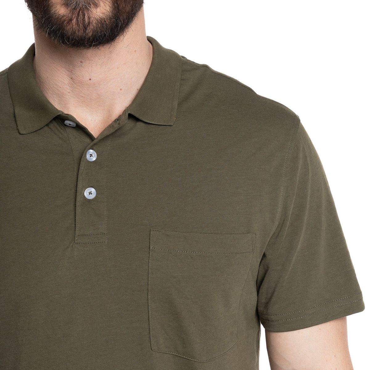 KOTTING - POLERA HOMBRE LISA CUELLO CAMISERO BOLSILLO PECHO