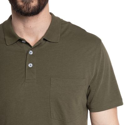 Imagen 2 del producto POLERA HOMBRE LISA CUELLO CAMISERO BOLSILLO PECHO