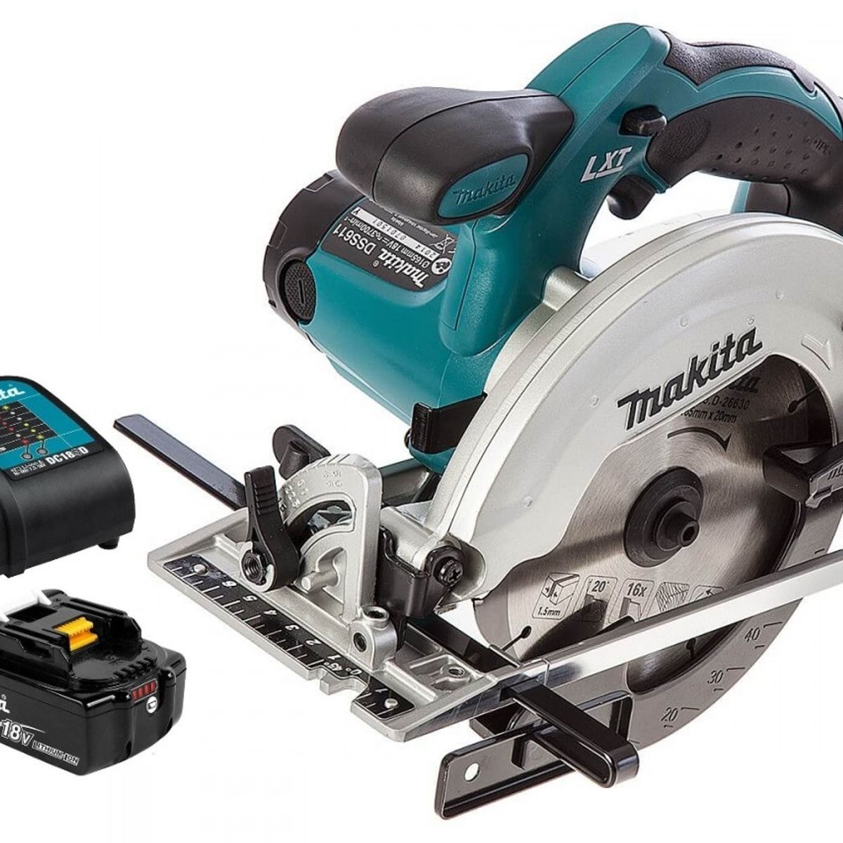 MAKITA - Sierra Circular 18v Inalámbrica 165mm 6-12 Makita DSS611 3 Ah