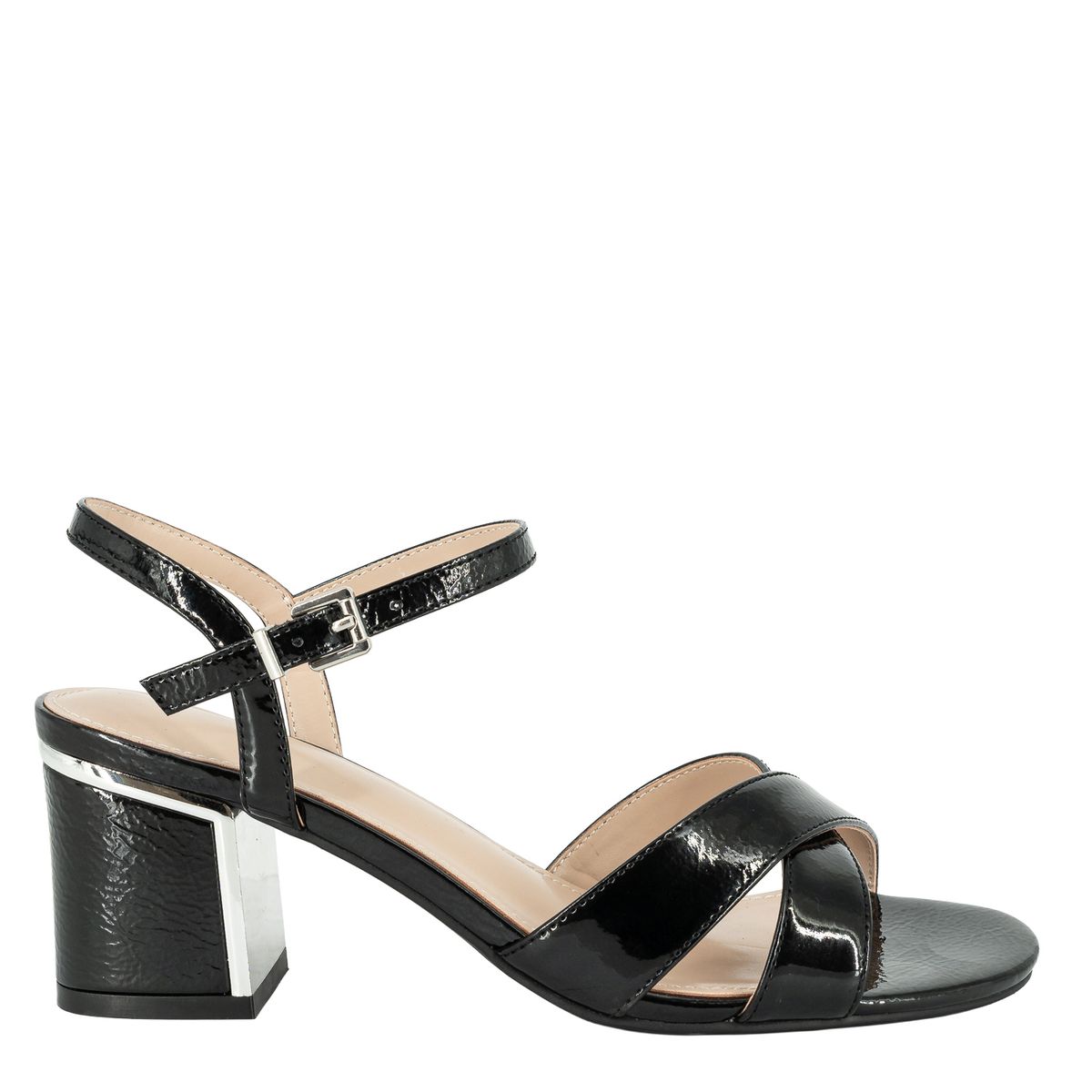 ALQUIMIA - Sandalia de Vestir Mujer Negro Charol Shiro Alquimia