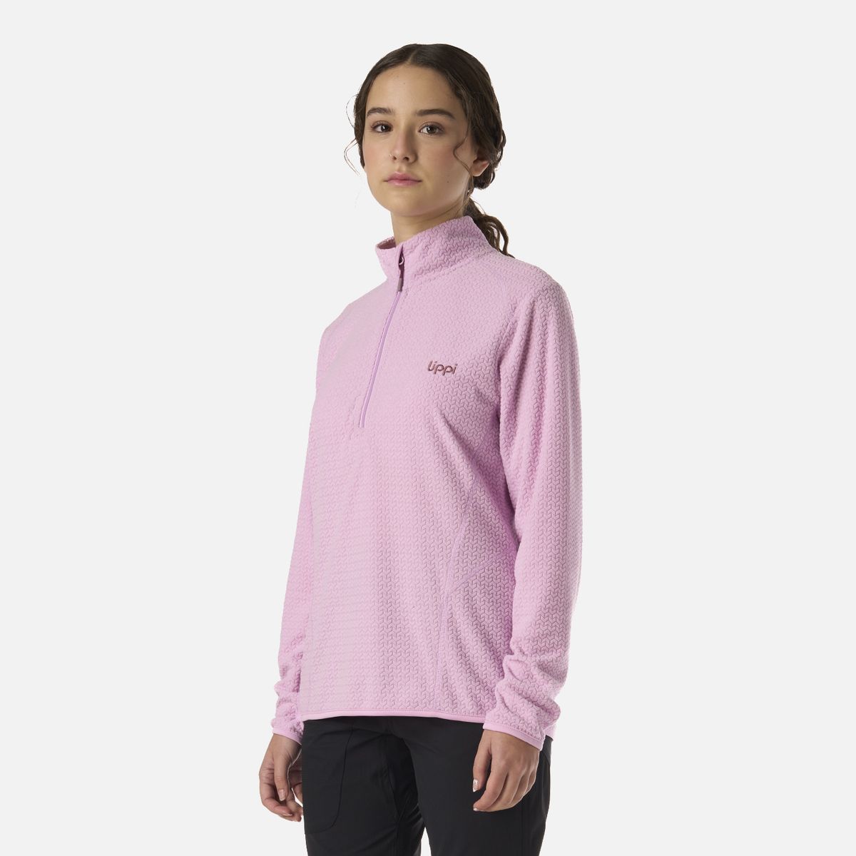 LIPPI - Polerón Teen Girl Mild Nano-F 1/4 Zip Rosa Lippi