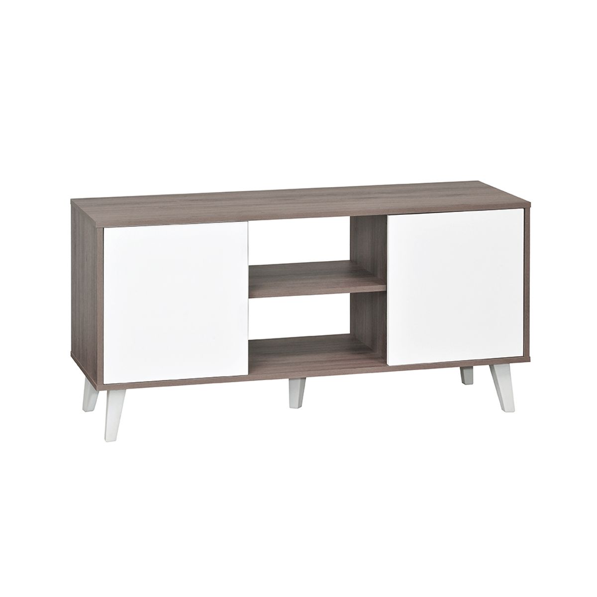 MOBIKIT - Rack Tv Atlanta 120 Roble Santana - Blanco Mobikit