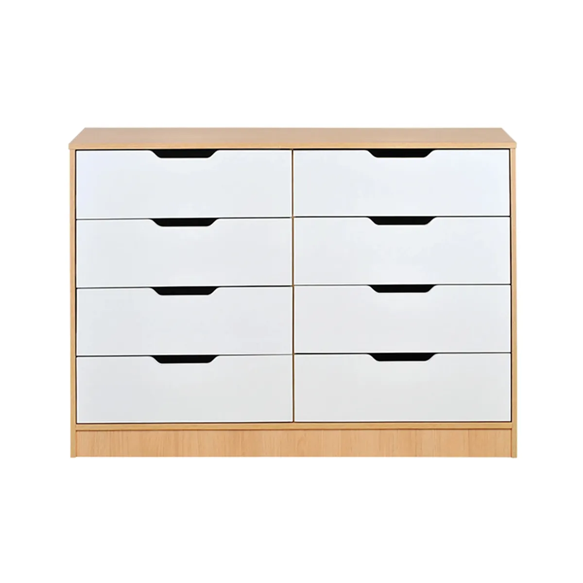 MOBIKIT - Comoda Misuri 8 Cajones Carvalo Blanco Mobikit