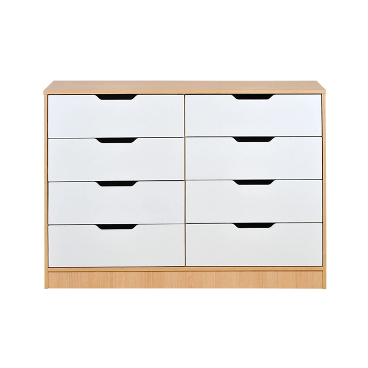 MOBIKIT - Comoda Misuri 8 Cajones Carvalo Blanco Mobikit