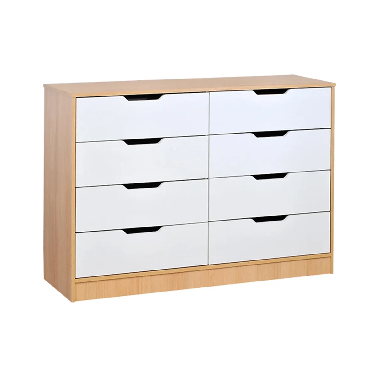 MOBIKIT - Comoda Misuri 8 Cajones Carvalo Blanco Mobikit