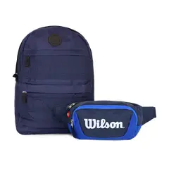 WILSON - Pack Mochila Kansas + Banano Vindex azul