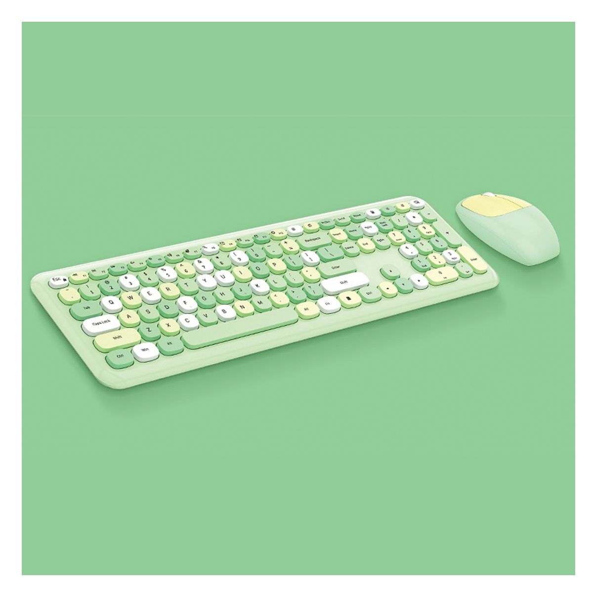 MOFI - Kit Teclado y Mouse Inalámbrico MOFI Verde