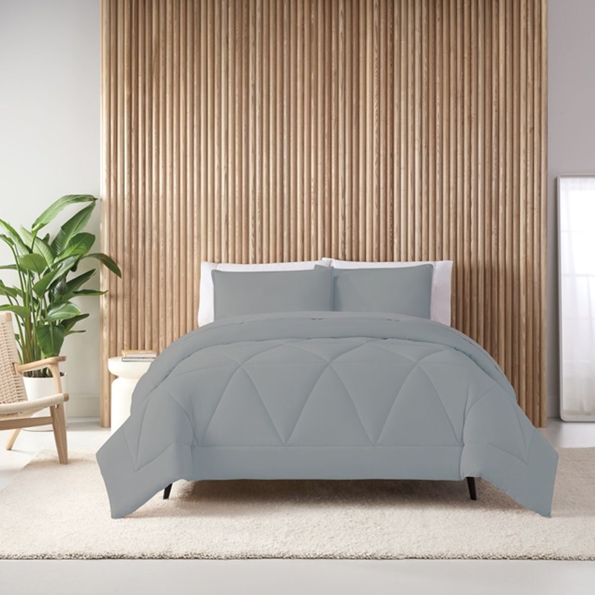 NAUTICA - Juego Plumon 2PL  Comforter Nautica Home c/fundas  -Poliester 95gr GRIS