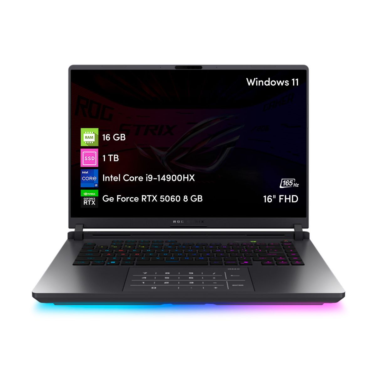 ASUS - Notebook Gamer Asus Rog Strix G16 Intel i9 16GB 1TB SSD RTX5060 16 FHD Win11