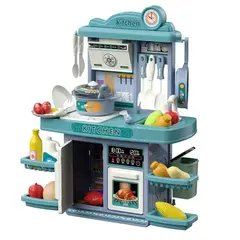 GENERICO - COCINA DE JUGUETE 25 ACCESORIOS LUCES Y SONIDO AZUL