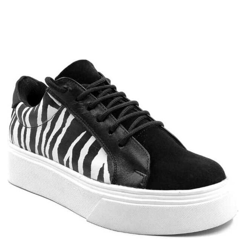 CRISS ARAOS - Zapatilla Urbana Mujer Animal Print Cuero