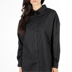 ELLUS - Blusa Manga Larga Oversize Poplin Jewel Negro