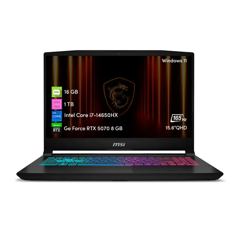 MSI - Notebook Gamer MSI Katana Intel i7 16GB 1TB SSD RTX5070 15.6 QHD Win11