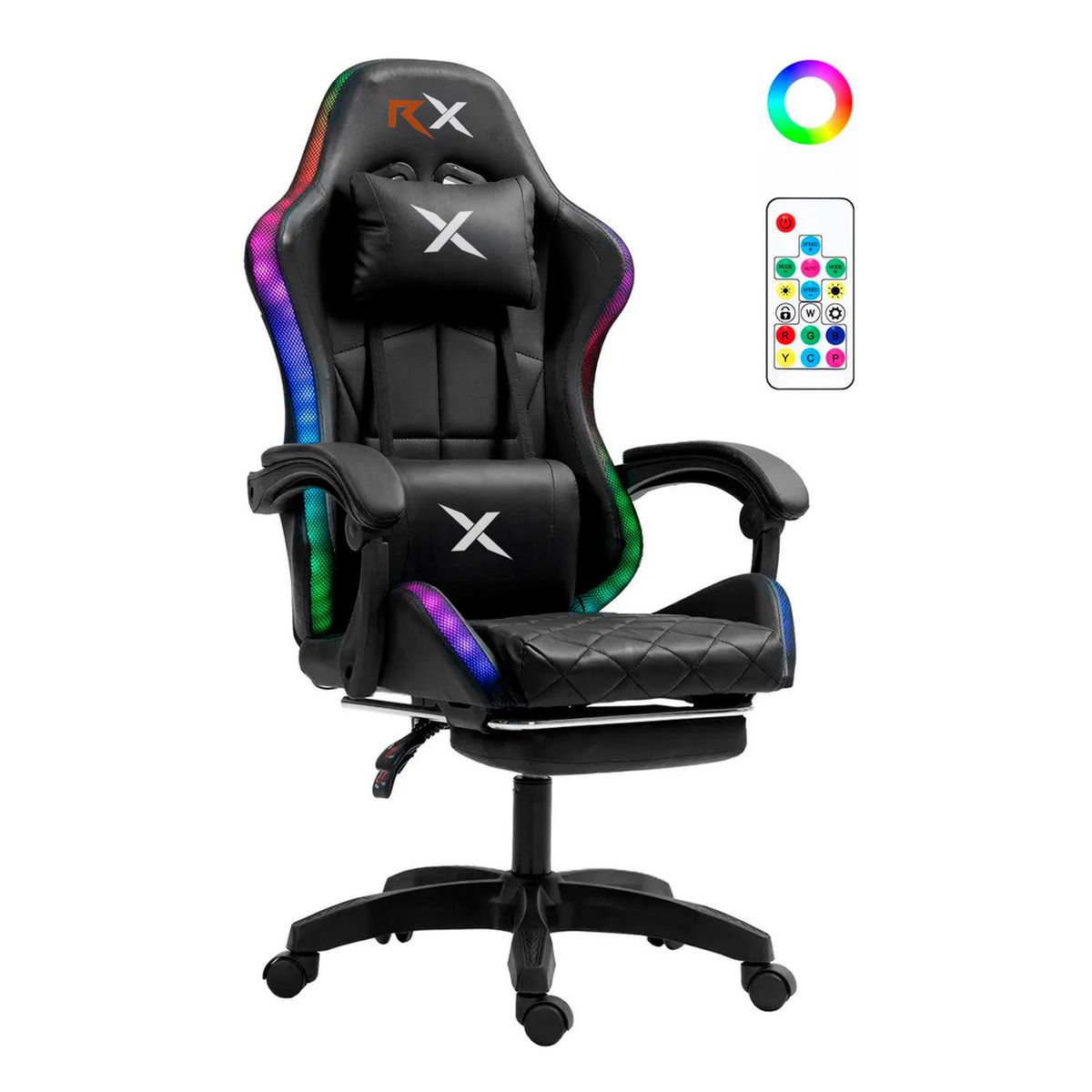 DE TODO Y MAS - Silla Gamer Rgb Reclinable Reposapiés Silla Gaming + Control