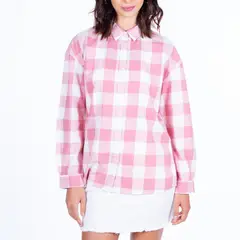 ELLUS - Blusa Manga Larga Mujer Cuadros