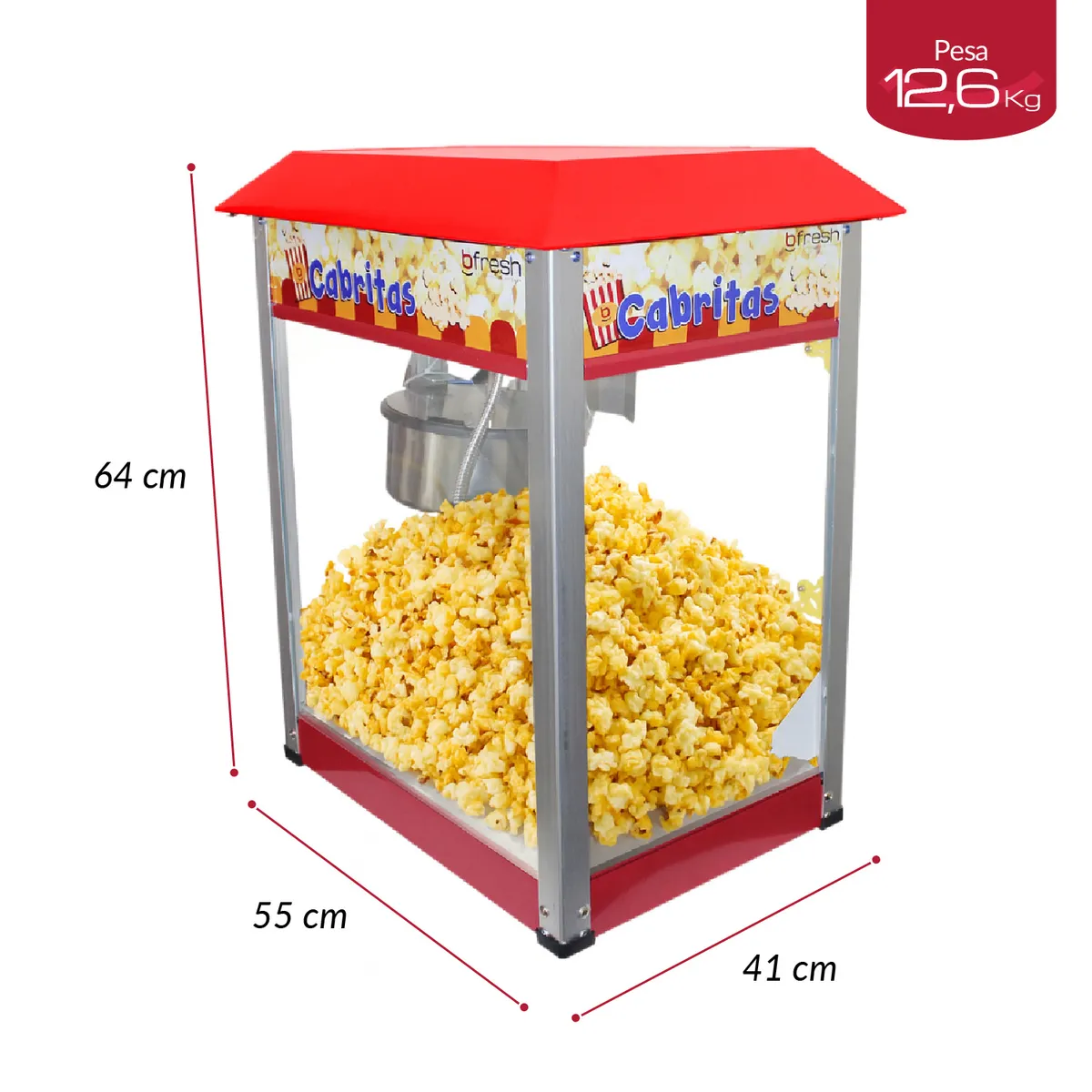 B FRESH - Máquina De Cabritas PopCorn Profesional 8 oz