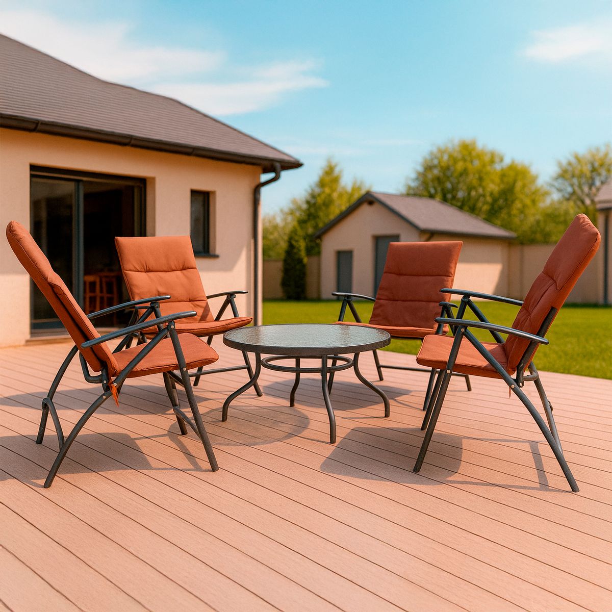 NOVAHUS - Set de Terraza 4 Sillas + Mesa Ipanema