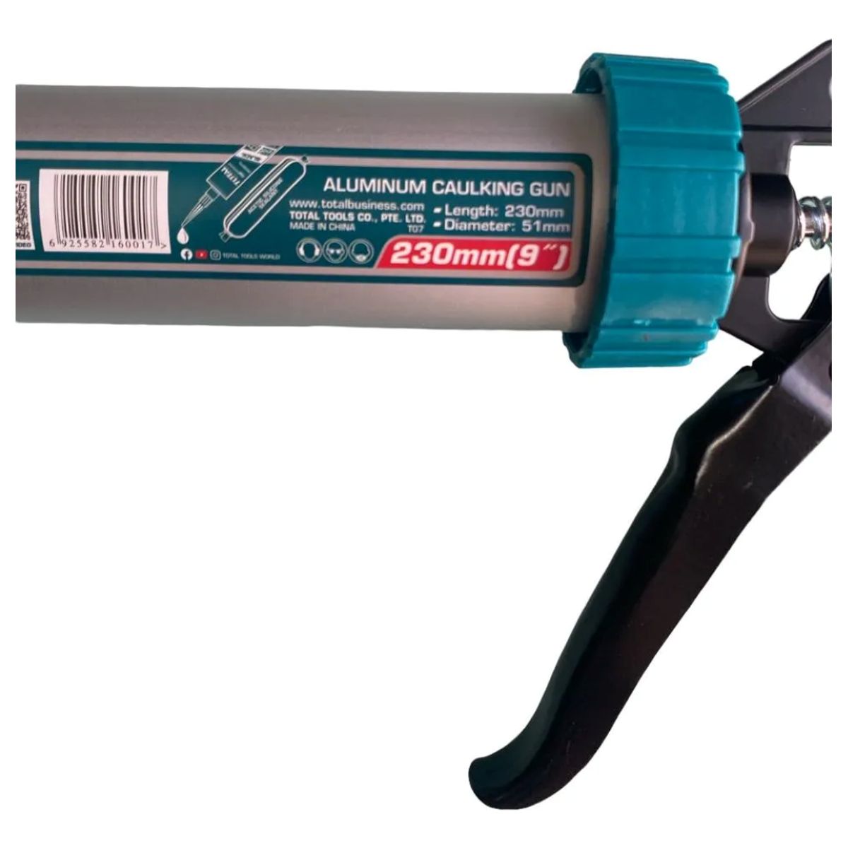 TOTAL - Pistola Calafatera Aluminio Para Silicona 9 PuLG THT20109