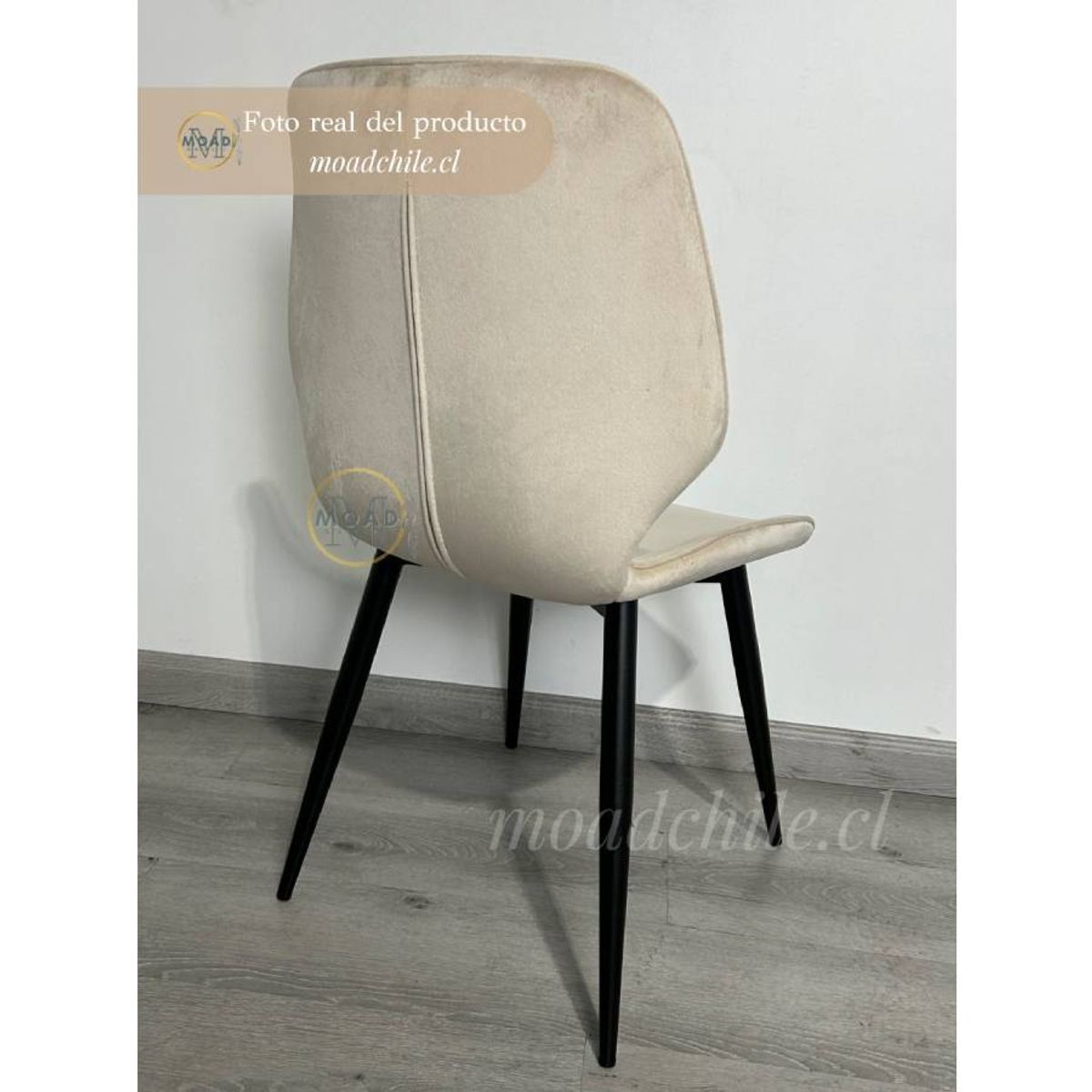 GENERICO - Pack 4 Sillas Fiori top Blanco hueso con patas negras