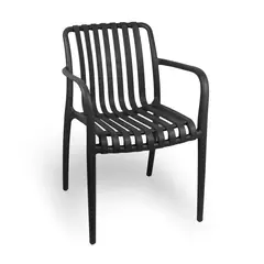 NOVAHUS - Silla Terraza Plástica Giza Negra