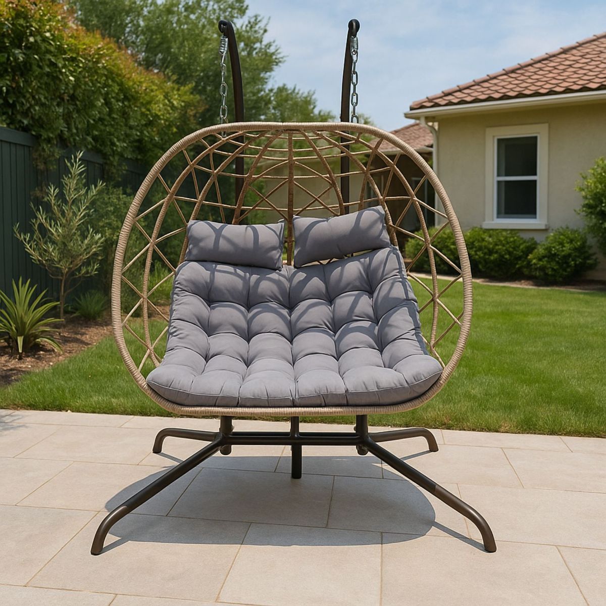 NOVAHUS - Silla Colgante de Terraza Doble 2 Personas