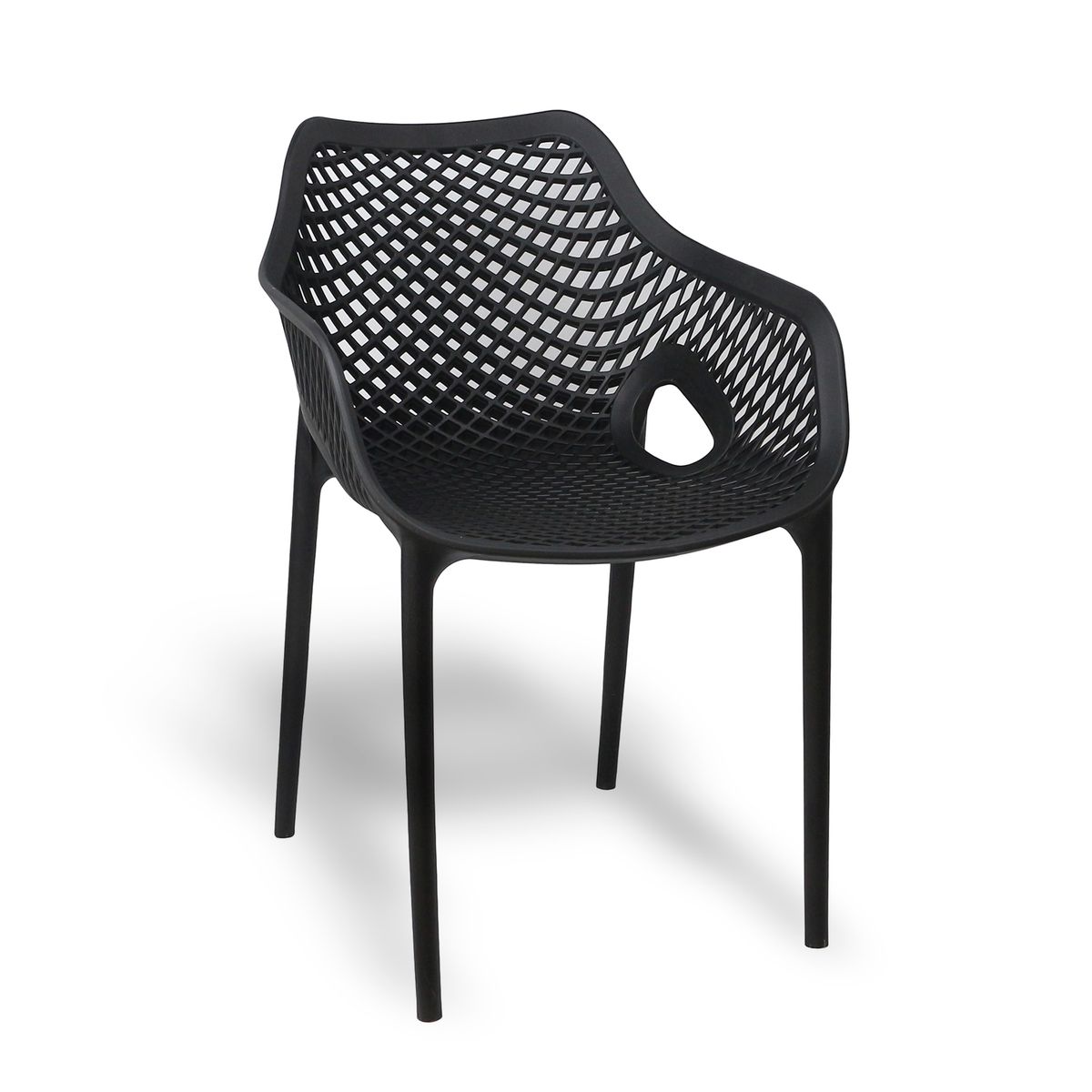 NOVAHUS - Silla Terraza Plástica Qatar Negra
