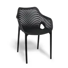NOVAHUS - Silla Terraza Plástica Qatar Negra