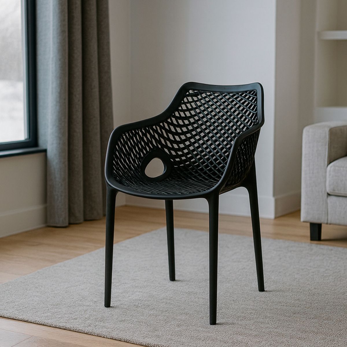 NOVAHUS - Silla Terraza Plástica Qatar Negra