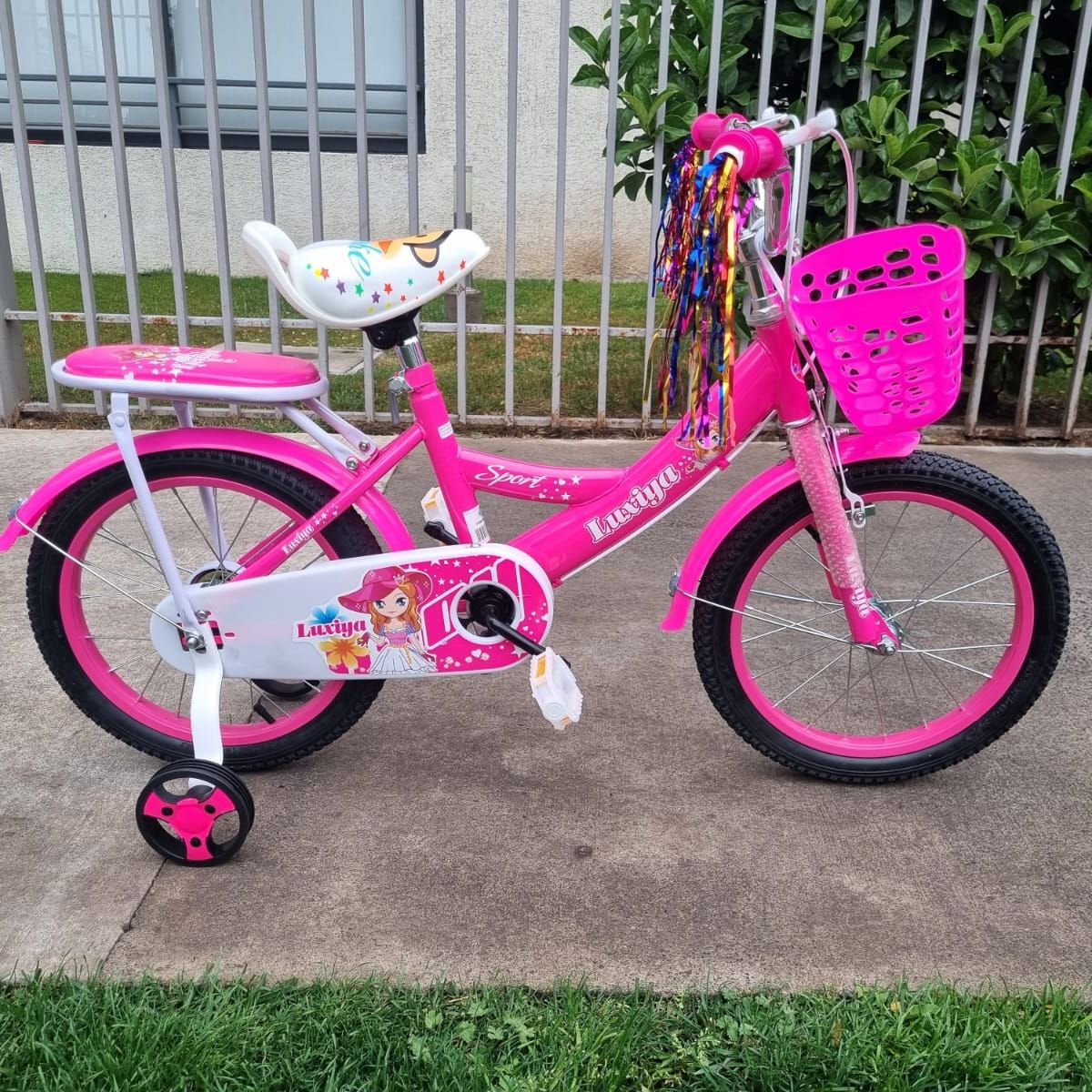GENERICO - Bicicleta Infantil con Ruedas de Seguridad Aro 16 Fucsia