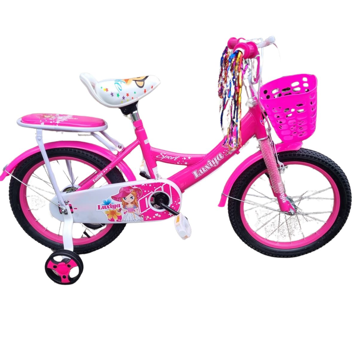 GENERICO - Bicicleta Infantil con Ruedas de Seguridad Aro 16 Fucsia