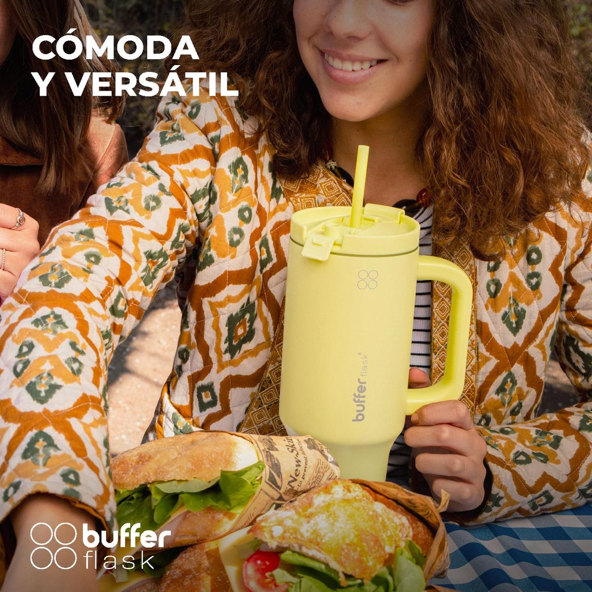 BUFFER FLASK - Vaso Termico Frio y Calor Termo Mug Buffer 1200Lt Inoxidable - Amarillo