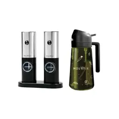 MOUVAIR - Pack Molinillo de Sal y Pimienta + Rociador de Aceite