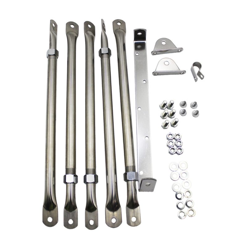 AUTOMANN - Kit Soporte Espejo Rectangular Cromado