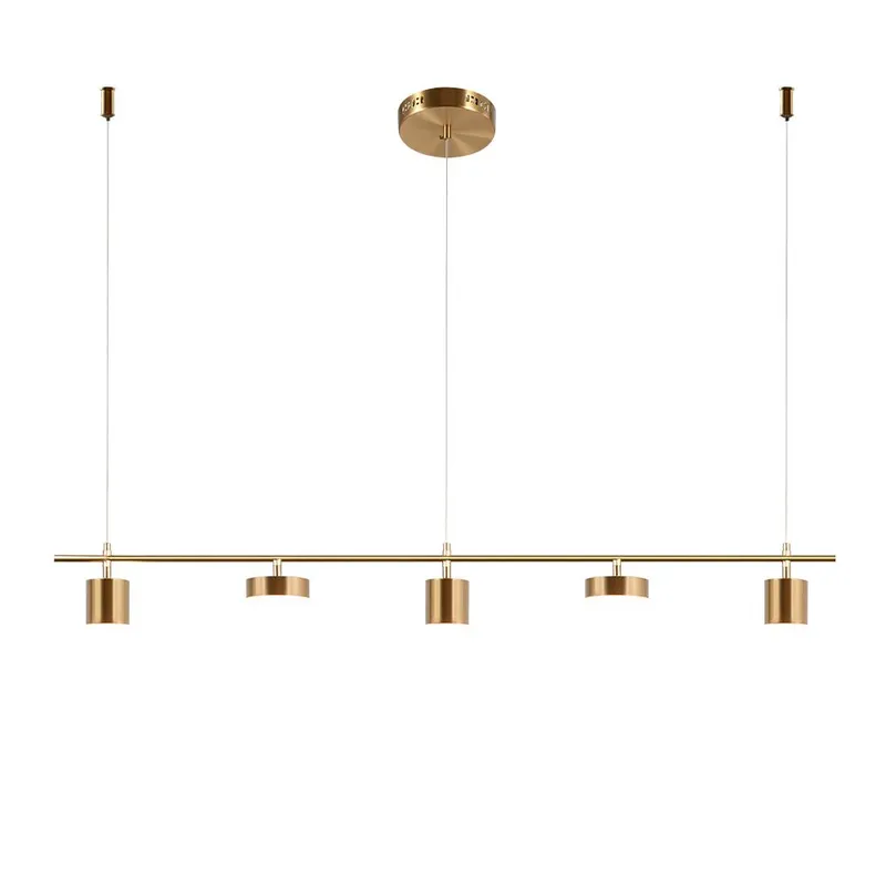 BOSCO - LAMPARA COLGANTE LINEAL HARPES DORADO 5 LUCES